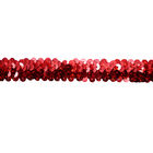Guarnição frisada vermelha da fita da lantejoula do estiramento de GZ003 OEKO