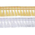 guarnição dourada metálica da franja da borla do coxim da cortina de 5cm