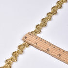 20KJ68 1.5cm metálico fazem crochê apassamanam a guarnição da trança